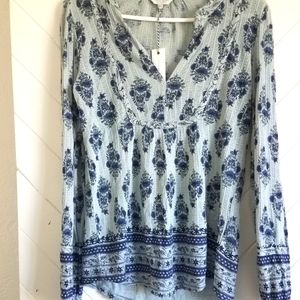 NWT Lucky Brand paisley top
